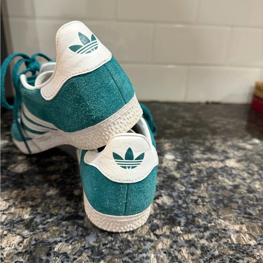 Adidas Kids Gazelle Sneakers in Teal and White - Picture 7 of 12